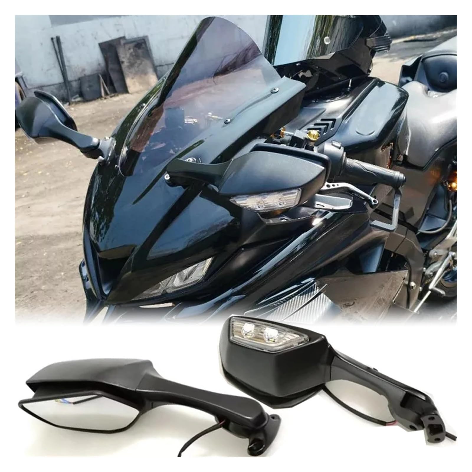 【限定1】YZF R125 R15 R25 R3 対応 ウインカー ミラー Amazon | オートバイ部品 バックミラー リアビュー サイドミラー LED